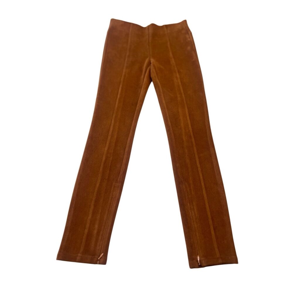 Anthropologie Women's Faux Suede Zip Ankle Skinny Pull-on Pants Tan Camel Sz 27